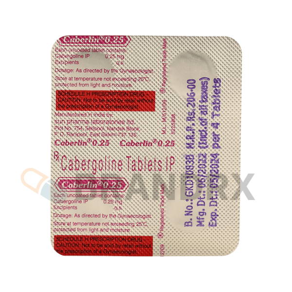 Caberlin 0.25 mg Sun Pharmaceuticals Industries - Imagen 4