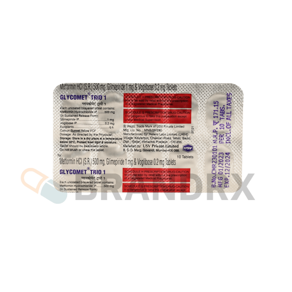 Glycomet Trio 1/0.2/500 mg USV Private Ltd. - Imagen 3