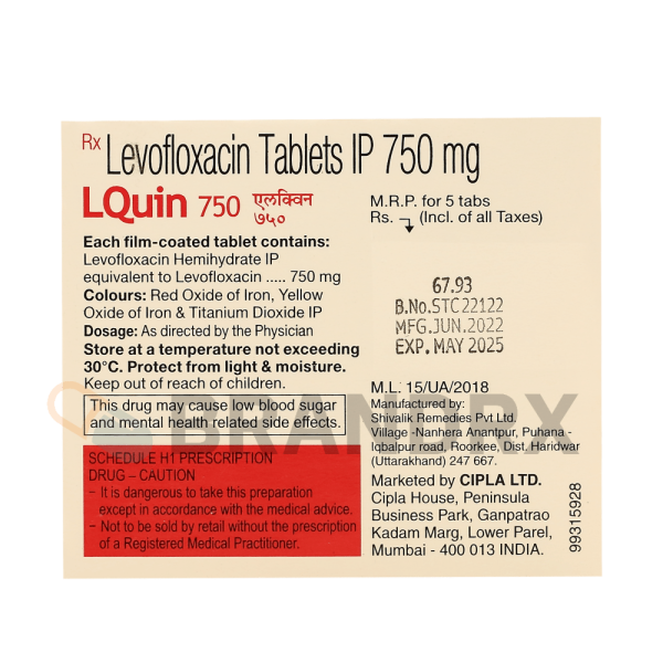 LQuin 750 mg Cipla - Imagen 4